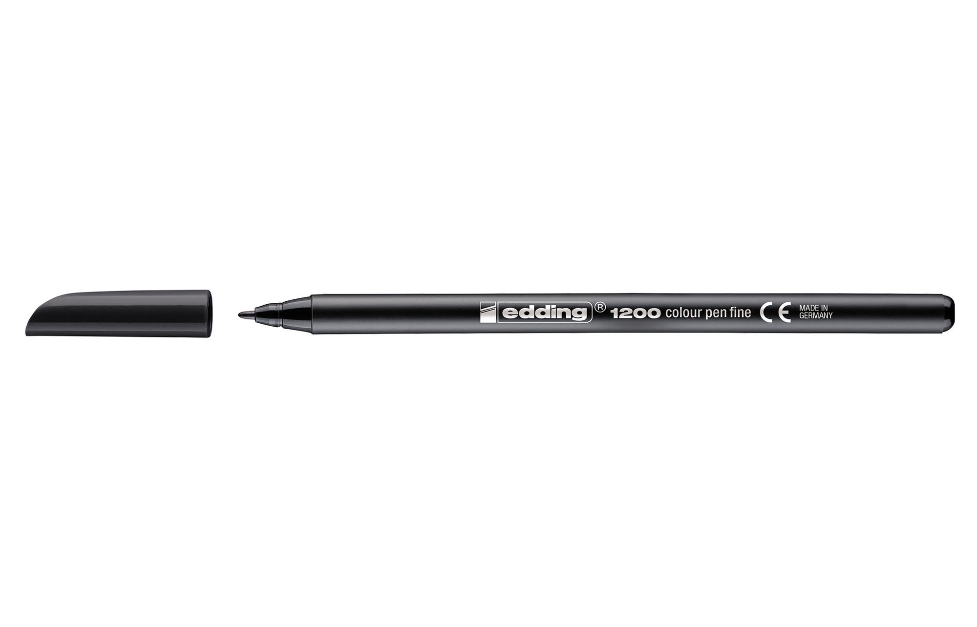 Rotulador edding punta fibra 1200 negro n.1 punta redonda 0.5 mm