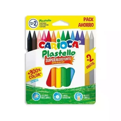 Carioca Plastello Pack de 12+2 Plasticeras