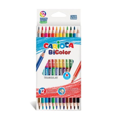 LAPICES COLORES CARIOCA BI-COLOR TRIANGULAR 12U