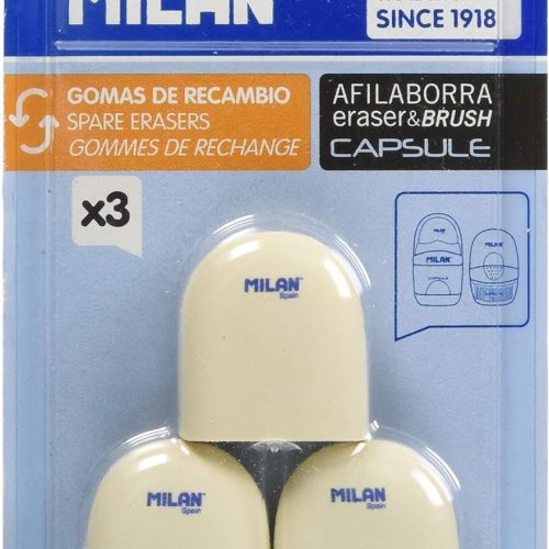 MILAN Erasers, White, Small, 3
