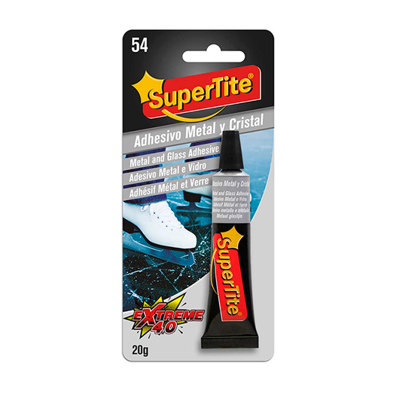 Adhesivo metal y crista Supertite 20ml. Adhesivo versátil de alta tecnología para pegar todo tipo de materiales. Pega y Sella: metal, cristal, cobre, madera.