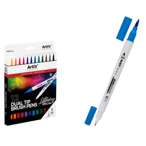Dam Set Rotuladores Doble Punta Pincel Lettering 12 Uds. Color: Multicolor