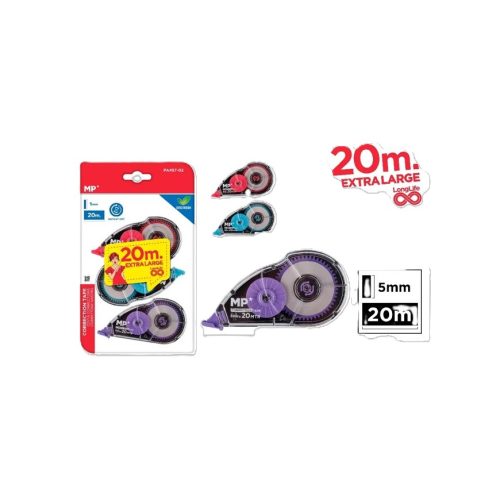 PP CINTA CORRECTORA MP 20M X 5MM PACK-3 UD