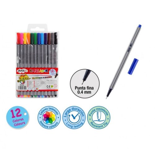 Pack 12 Rotuladores de Punta Extra Fina