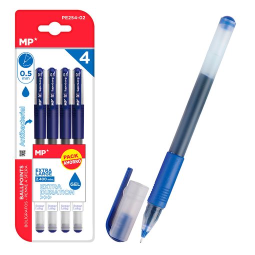 Dam Set Bolígrafos Tinta Gel Punta 0.5 Mm 4 Uds. Color: Azul