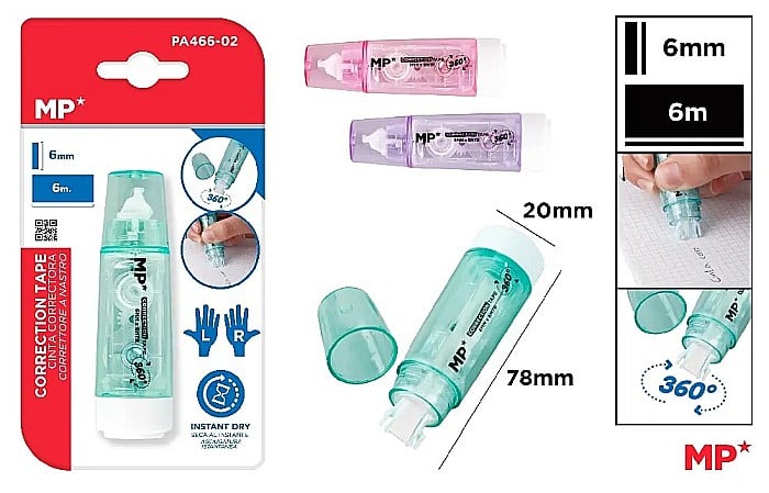 BANDA CORECTOARE IPB 6MM*6M ROTATIVA PASTEL PA466-02