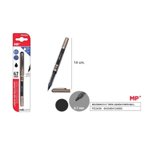 Boligrafo g7 tinta liquida punta ball negro