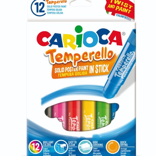 Estuche 12 Colores Tempera Solida Temperello 10g Colores Surtidos