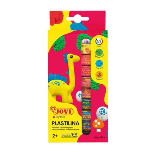 CAJA 10 TUBOS PLASTILINA JOVI 15gr