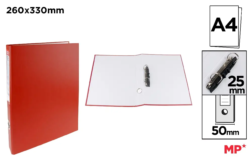 CARPETA Fº2 ANILLAS ROJO