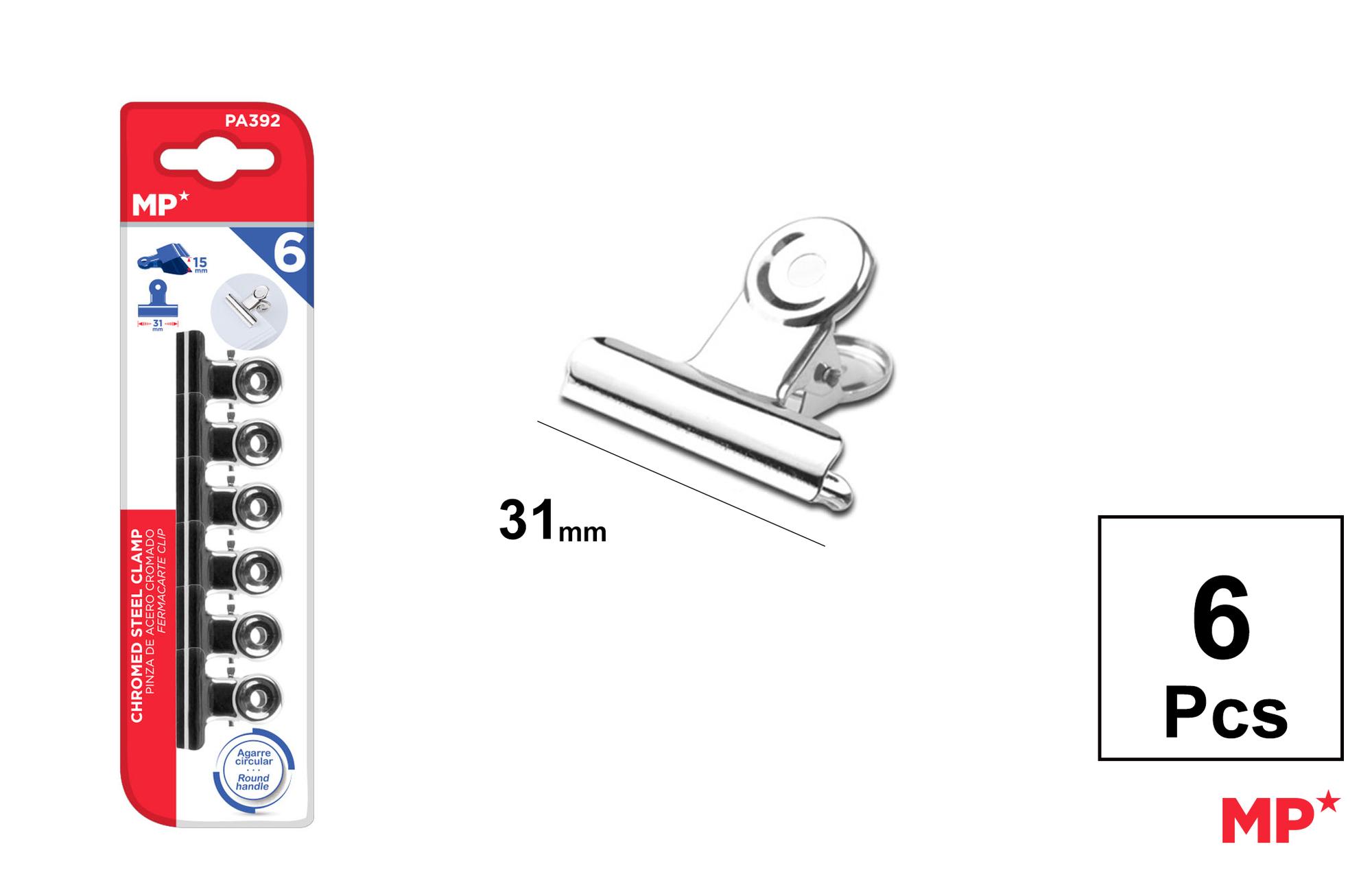 PINZA DE ACERO NIQUELADO 31MM 6U
