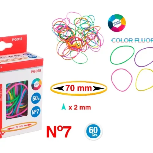 GOMAS ELÁSTICAS COLOR FLUORESCENTE 60 g.