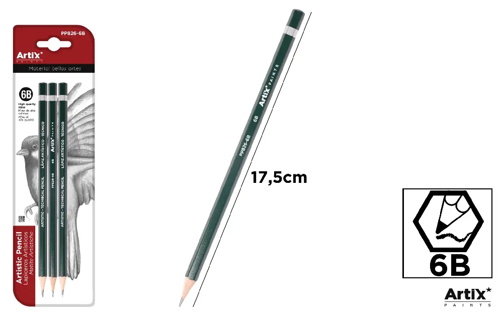 LÁPIZ ARTÍSTICO 6B 3 Uds.