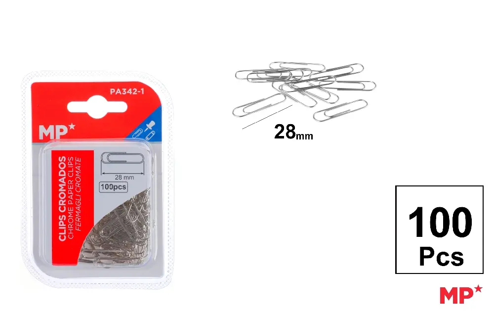 CLIPS NIQUELADOS 28 mm 100 Uds..